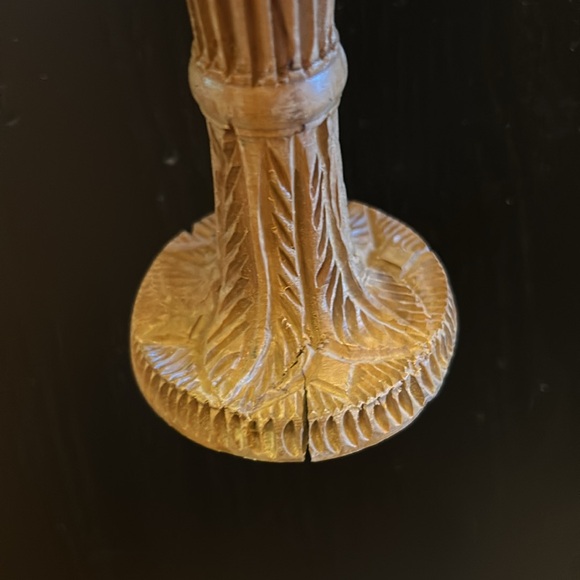 Vintage Hand Carved Olive Wood Chalice Cup w/ Jerusalem Last Supper & Jesus - Picture 12 of 14